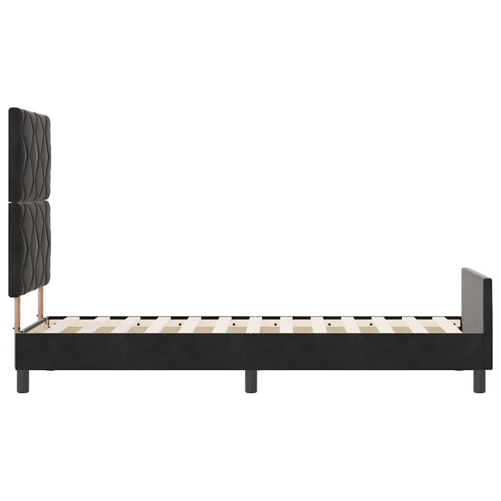 Κρεβάτι με ελατήρια με κεφαλάρι Μαύρο 80 x 200 cm Βελούδο - Pakobazaar