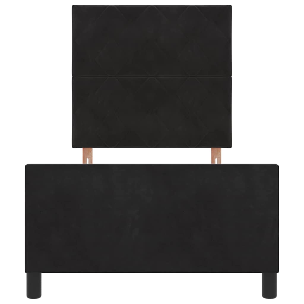 Κρεβάτι με ελατήρια με κεφαλάρι Μαύρο 90 x 200 cm Βελούδο - Pakobazaar