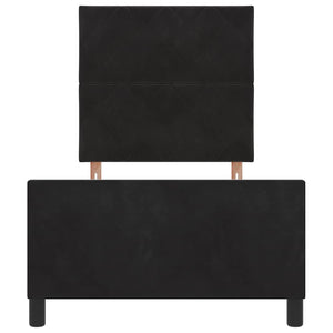 Κρεβάτι με ελατήρια με κεφαλάρι Μαύρο 90 x 200 cm Βελούδο - Pakobazaar