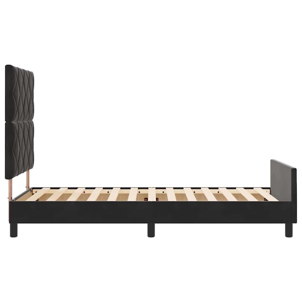 Κρεβάτι με ελατήρια με κεφαλάρι Μαύρο 90 x 200 cm Βελούδο - Pakobazaar