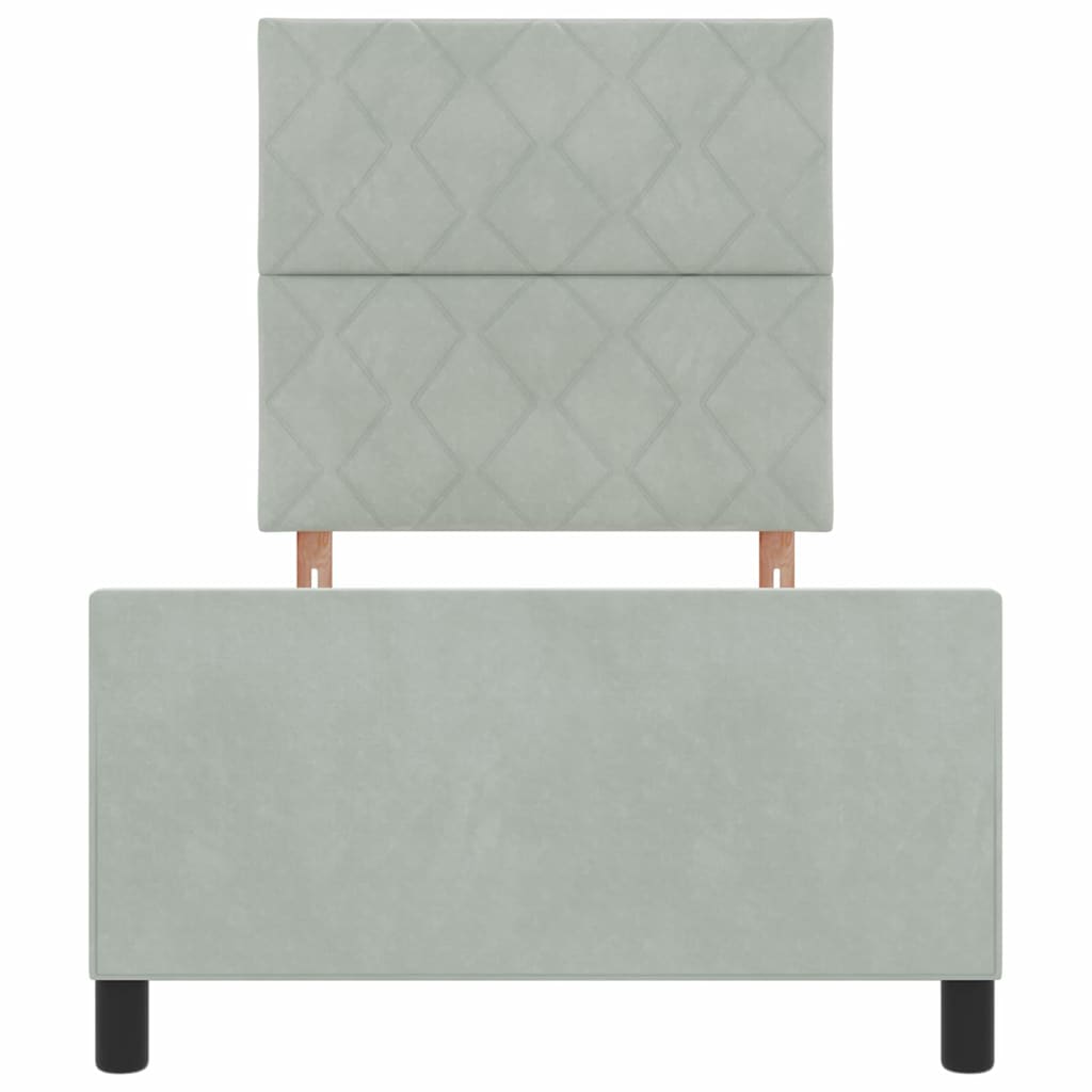 Κρεβάτι με ελατήρια Ανοιχτό γκρι 100 x 200 cm Βελούδο