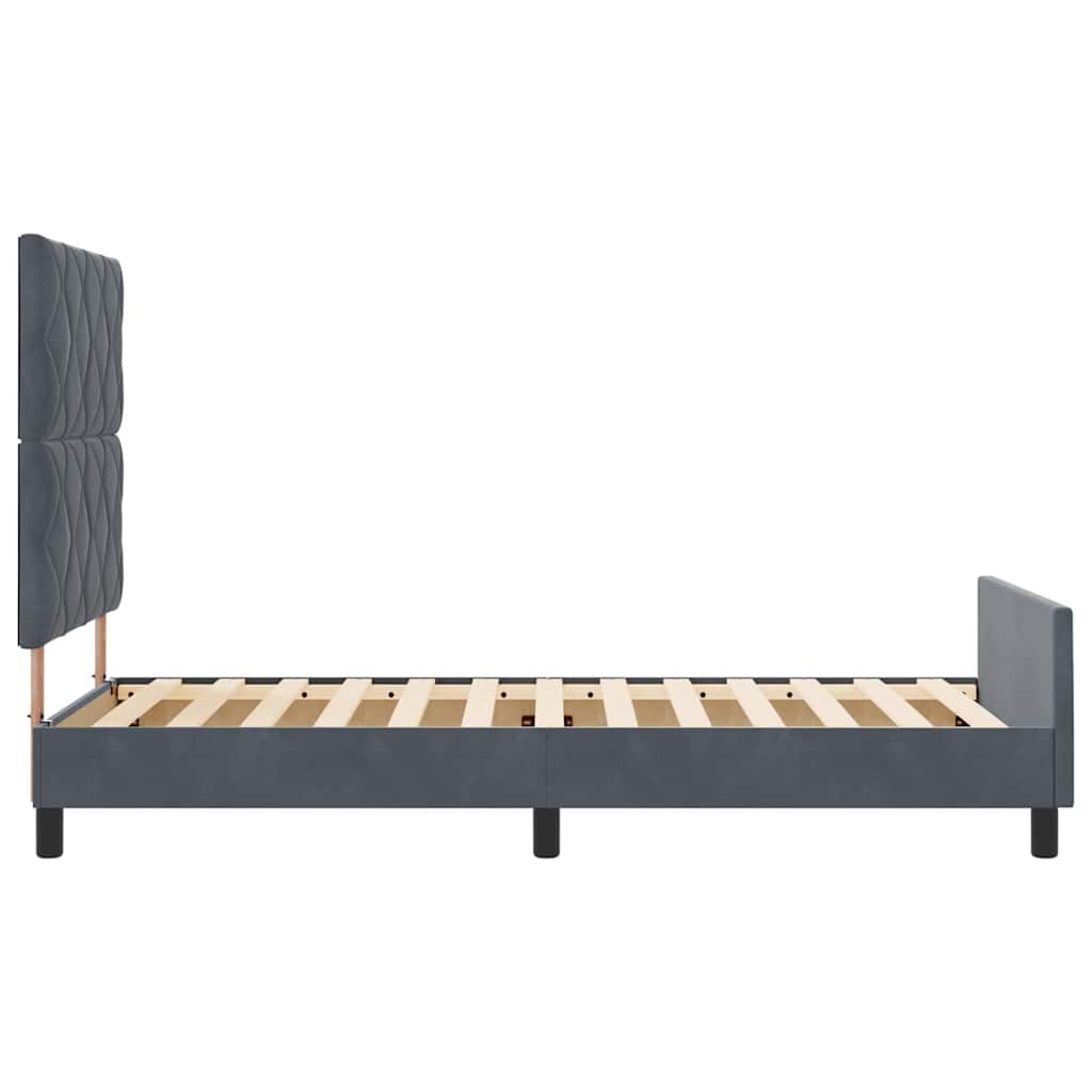 Κρεβάτι με ελατήρια Σκούρο γκρι 100 x 200 cm Βελούδο - Pakobazaar