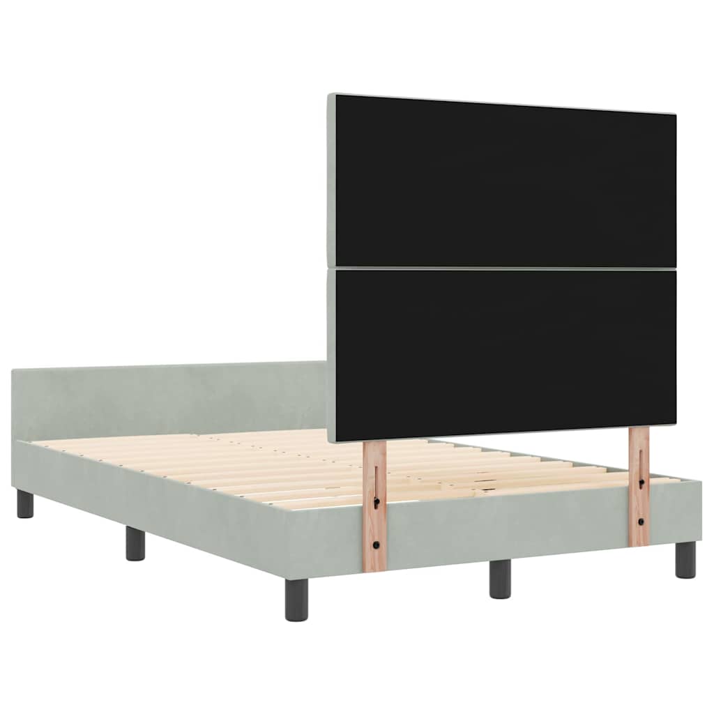 Κρεβάτι με ελατήρια Ανοιχτό γκρι 120 x 190 cm Βελούδο