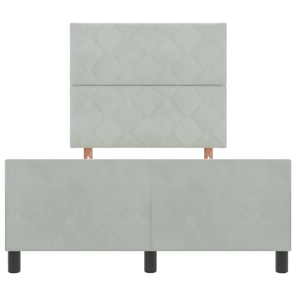 Κρεβάτι με ελατήρια Ανοιχτό γκρι 120 x 190 cm Βελούδο