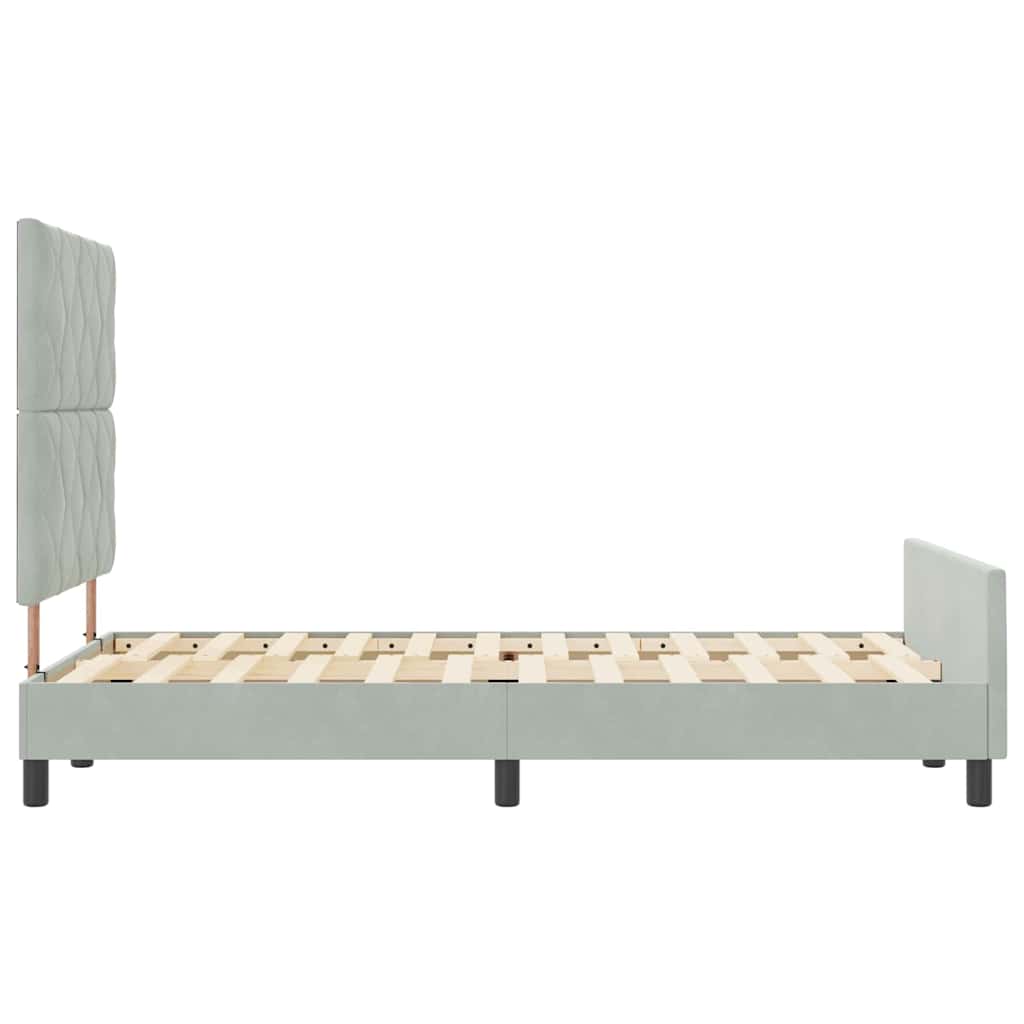 Κρεβάτι με ελατήρια Ανοιχτό γκρι 120 x 190 cm Βελούδο