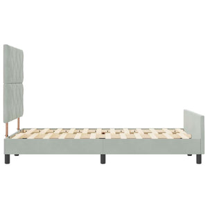 Κρεβάτι με ελατήρια Ανοιχτό γκρι 120 x 190 cm Βελούδο