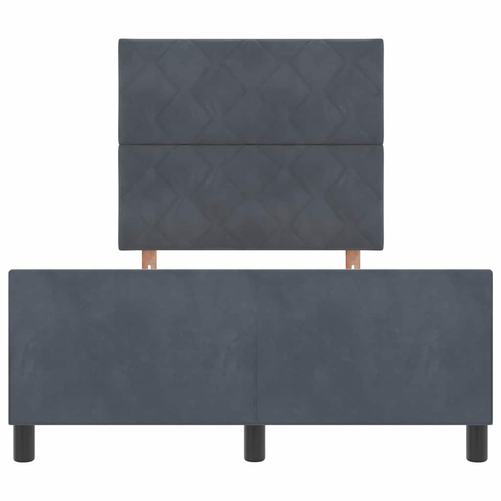 Κρεβάτι με ελατήρια Σκούρο γκρι 120 x 190 cm Βελούδο - Pakobazaar
