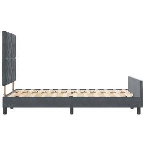 Κρεβάτι με ελατήρια Σκούρο γκρι 120 x 190 cm Βελούδο - Pakobazaar