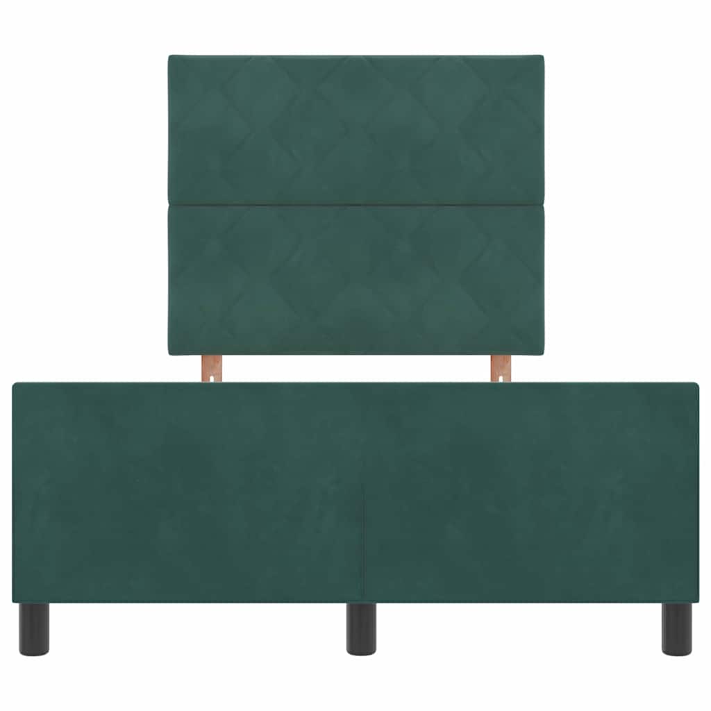 Κρεβάτι με ελατήρια Σκούρο Πράσινο 120 x 190 cm Βελούδο - Pakobazaar