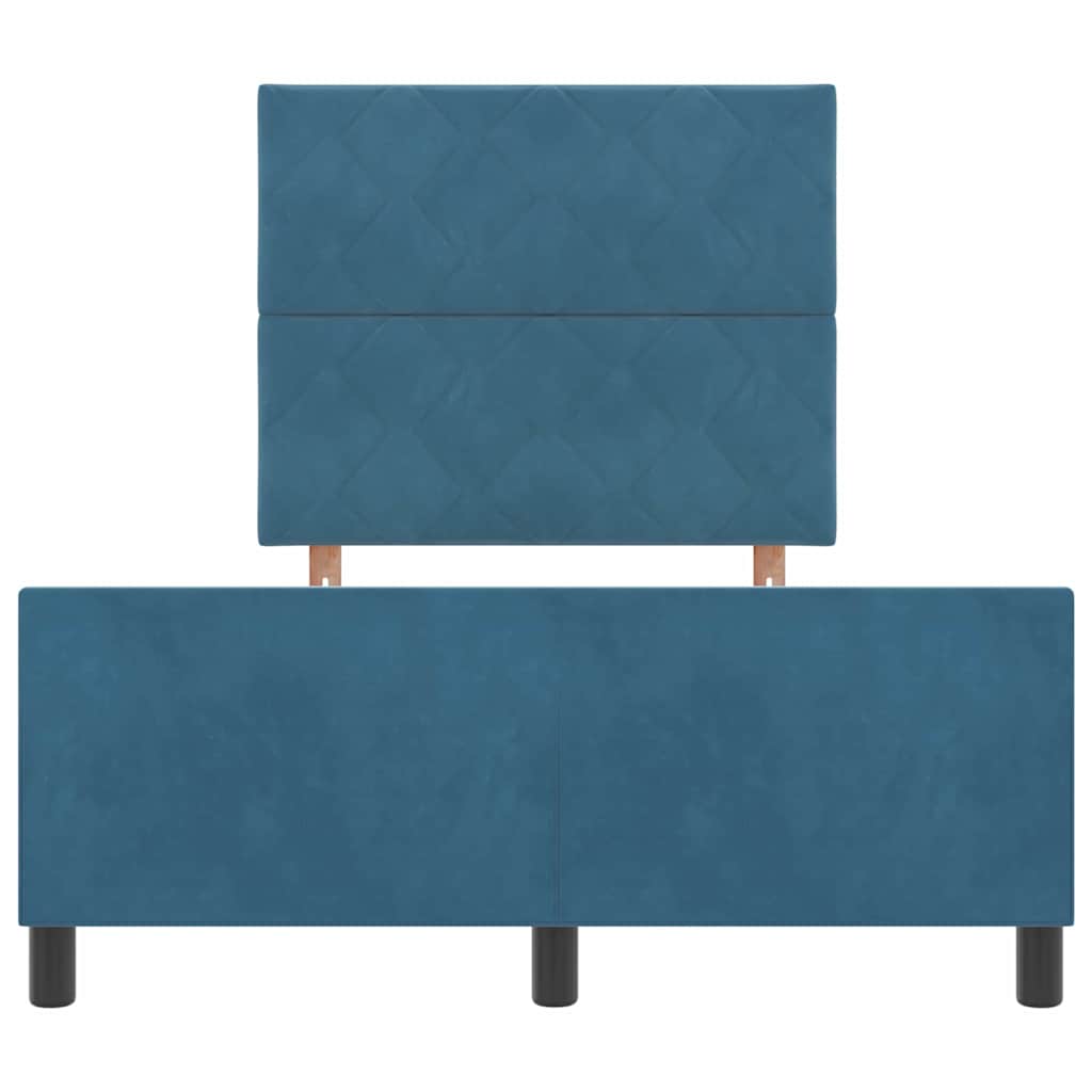 Κρεβάτι με ελατήρια Σκούρο Μπλε 120 x 190 cm Βελούδο - Pakobazaar