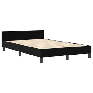 Κρεβάτι με ελατήρια με κεφαλάρι Μαύρο 120 x 200 cm Βελούδο - Pakobazaar