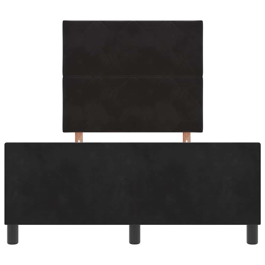 Κρεβάτι με ελατήρια με κεφαλάρι Μαύρο 120 x 200 cm Βελούδο
