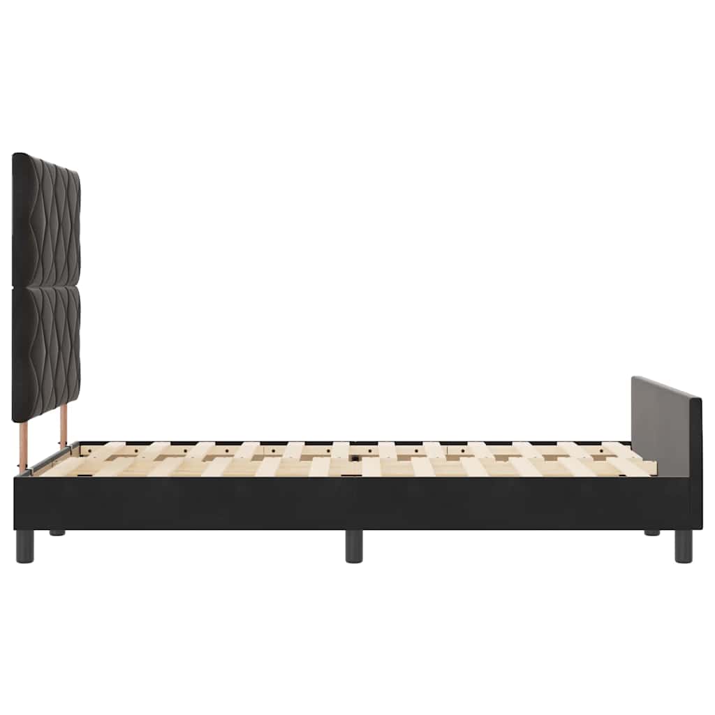 Κρεβάτι με ελατήρια με κεφαλάρι Μαύρο 120 x 200 cm Βελούδο