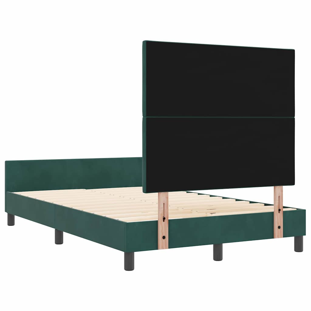 Κρεβάτι με ελατήρια Σκούρο Πράσινο 120 x 200 cm Βελούδο - Pakobazaar