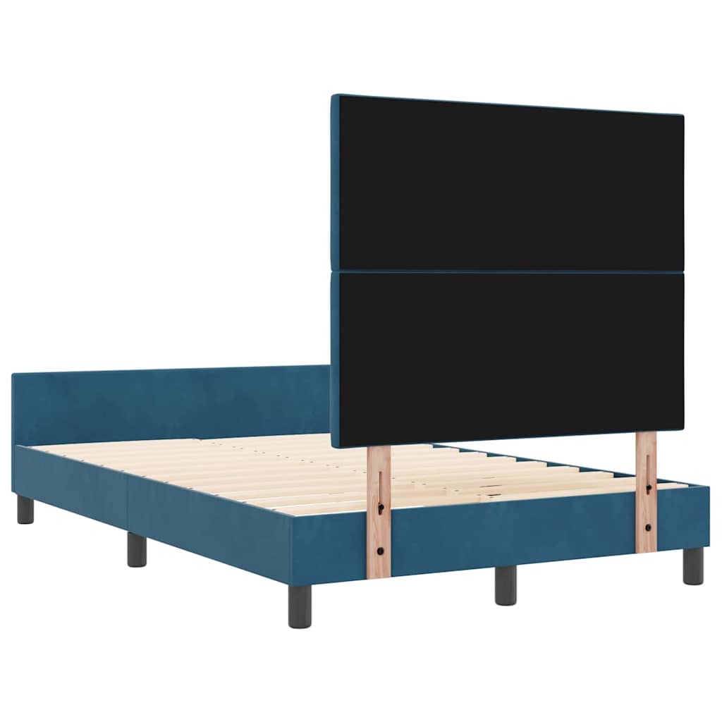 Κρεβάτι με ελατήρια Σκούρο Μπλε 120 x 200 cm Βελούδο