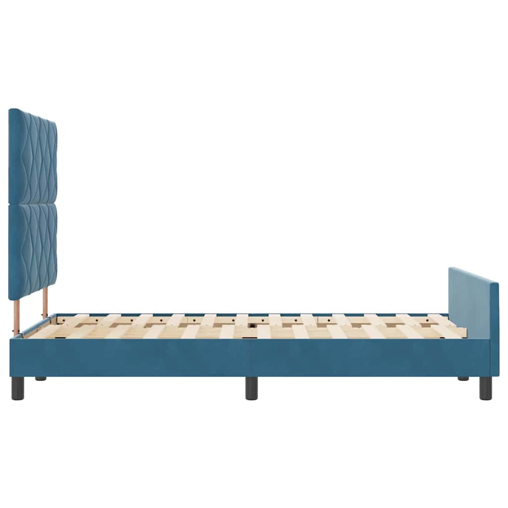 Κρεβάτι με ελατήρια Σκούρο Μπλε 120 x 200 cm Βελούδο