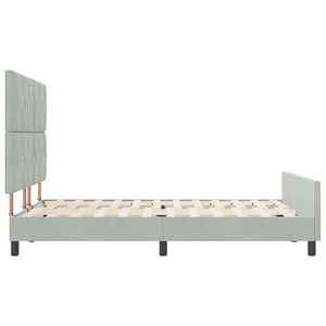 Κρεβάτι με ελατήρια Ανοιχτό γκρι 140 x 190 cm Βελούδο