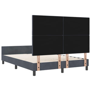Κρεβάτι με ελατήρια Σκούρο γκρι 140 x 190 cm Βελούδο - Pakobazaar