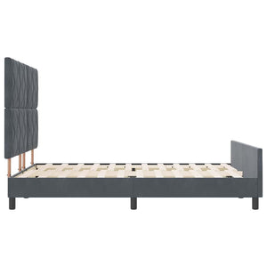 Κρεβάτι με ελατήρια Σκούρο γκρι 140 x 190 cm Βελούδο - Pakobazaar