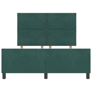Κρεβάτι με ελατήρια Σκούρο Πράσινο 140 x 190 cm Βελούδο - Pakobazaar