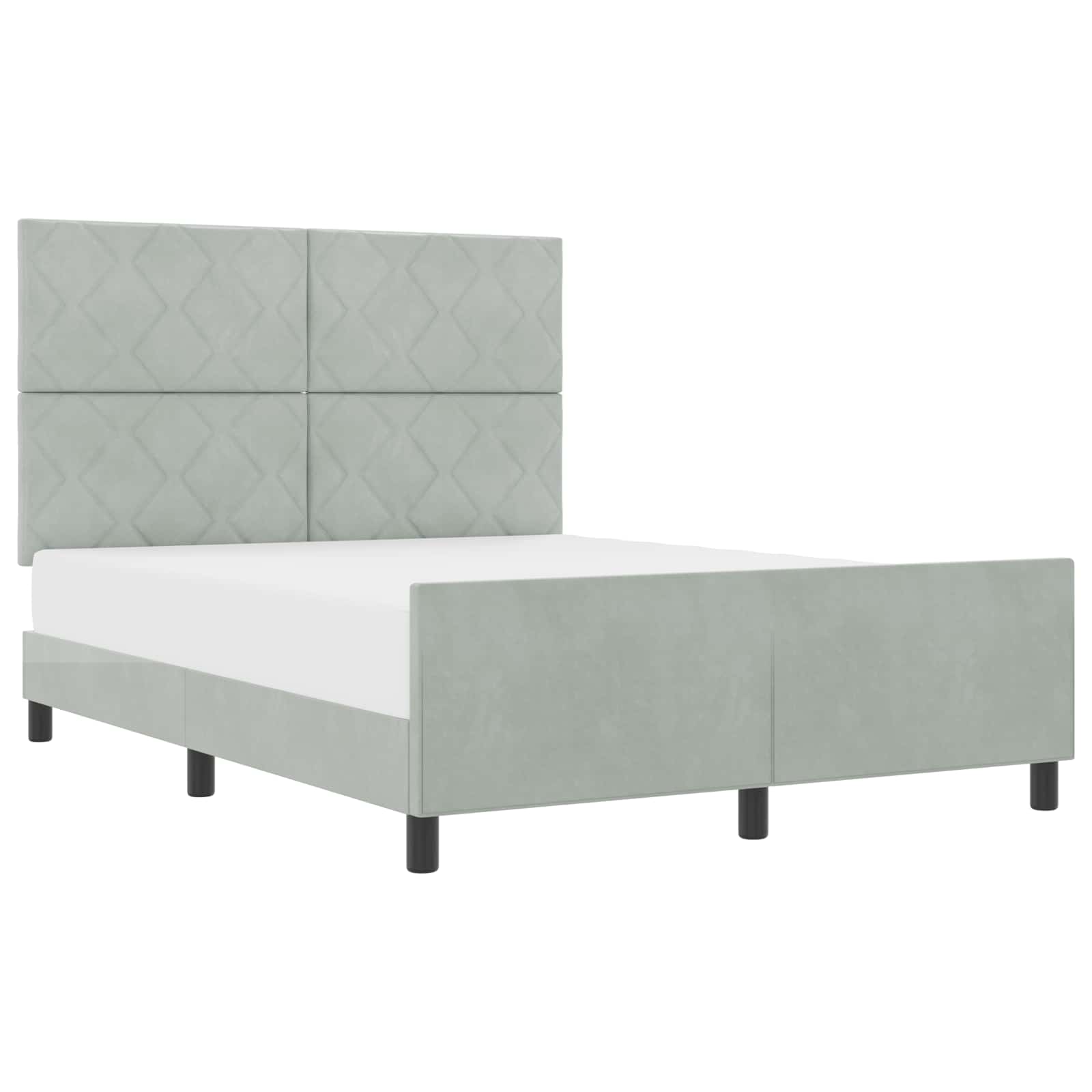 Κρεβάτι με ελατήρια Ανοιχτό γκρι 160 x 200 cm Βελούδο