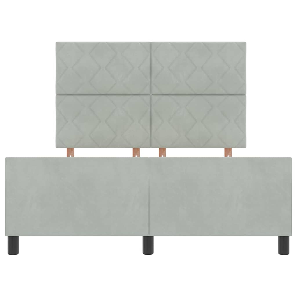 Κρεβάτι με ελατήρια Ανοιχτό γκρι 160 x 200 cm Βελούδο
