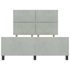 Κρεβάτι με ελατήρια Ανοιχτό γκρι 160 x 200 cm Βελούδο