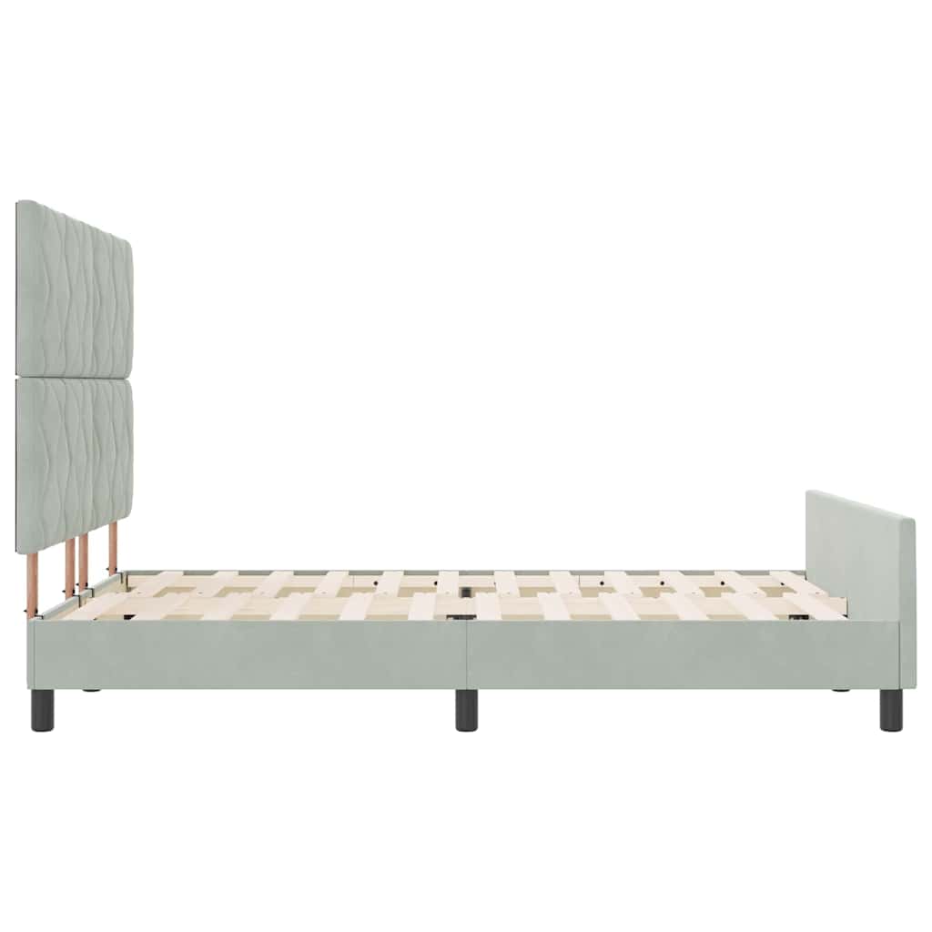 Κρεβάτι με ελατήρια Ανοιχτό γκρι 160 x 200 cm Βελούδο