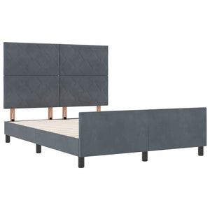 Κρεβάτι με ελατήρια Σκούρο γκρι 160 x 200 cm Βελούδο - Pakobazaar