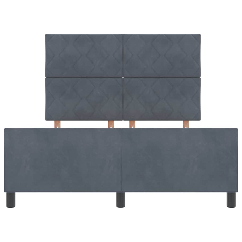 Κρεβάτι με ελατήρια Σκούρο γκρι 160 x 200 cm Βελούδο - Pakobazaar