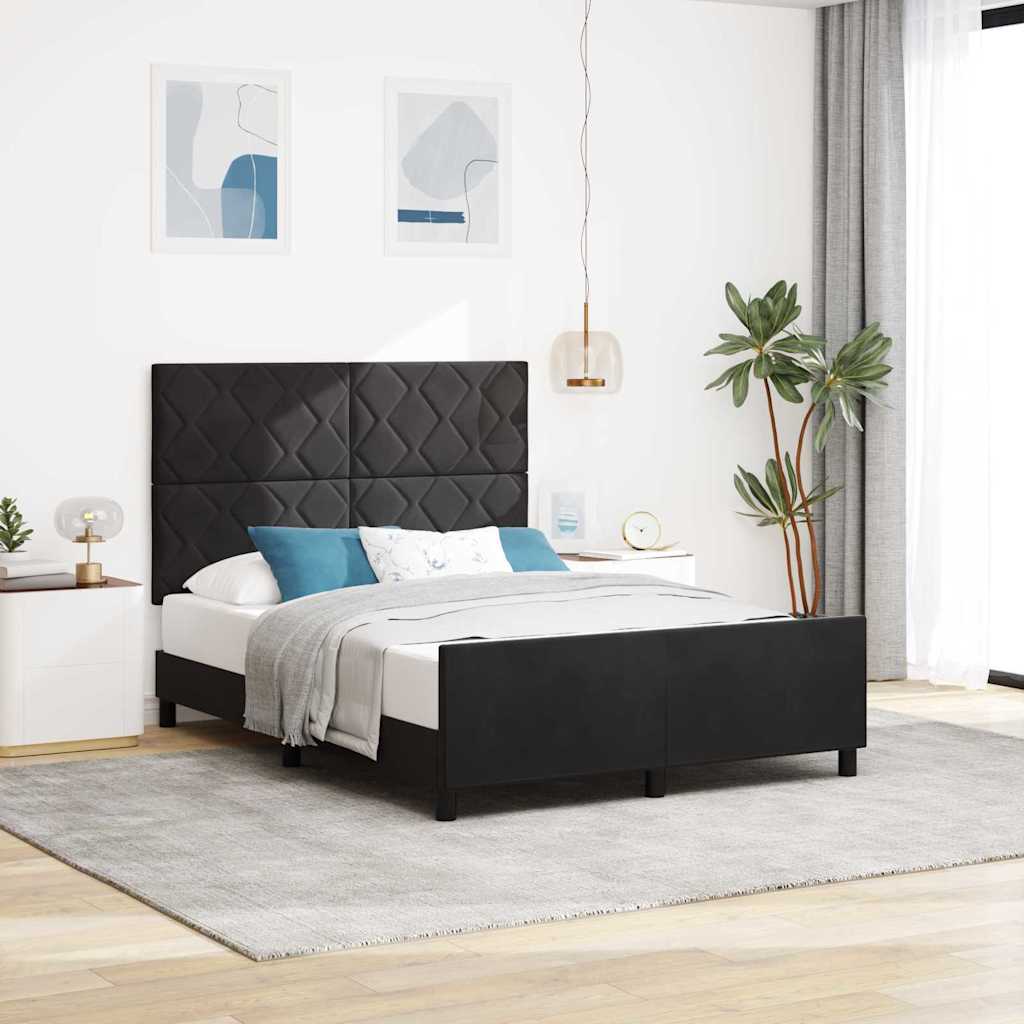 Κρεβάτι με ελατήρια με κεφαλάρι Μαύρο 160 x 200 cm Βελούδο - Pakobazaar