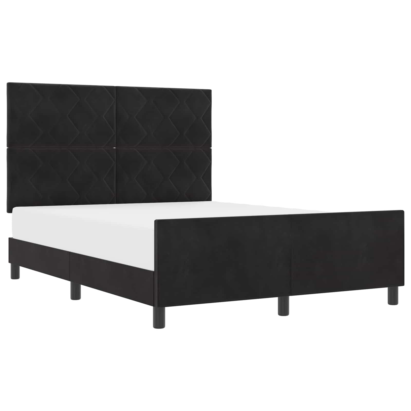 Κρεβάτι με ελατήρια με κεφαλάρι Μαύρο 160 x 200 cm Βελούδο - Pakobazaar