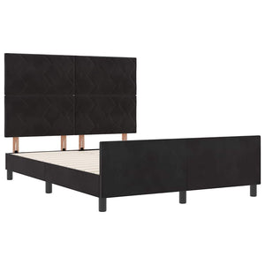 Κρεβάτι με ελατήρια με κεφαλάρι Μαύρο 160 x 200 cm Βελούδο - Pakobazaar