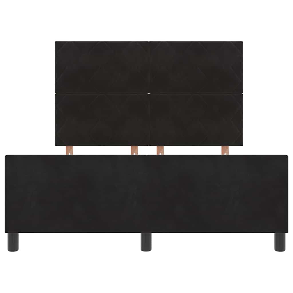 Κρεβάτι με ελατήρια με κεφαλάρι Μαύρο 160 x 200 cm Βελούδο - Pakobazaar