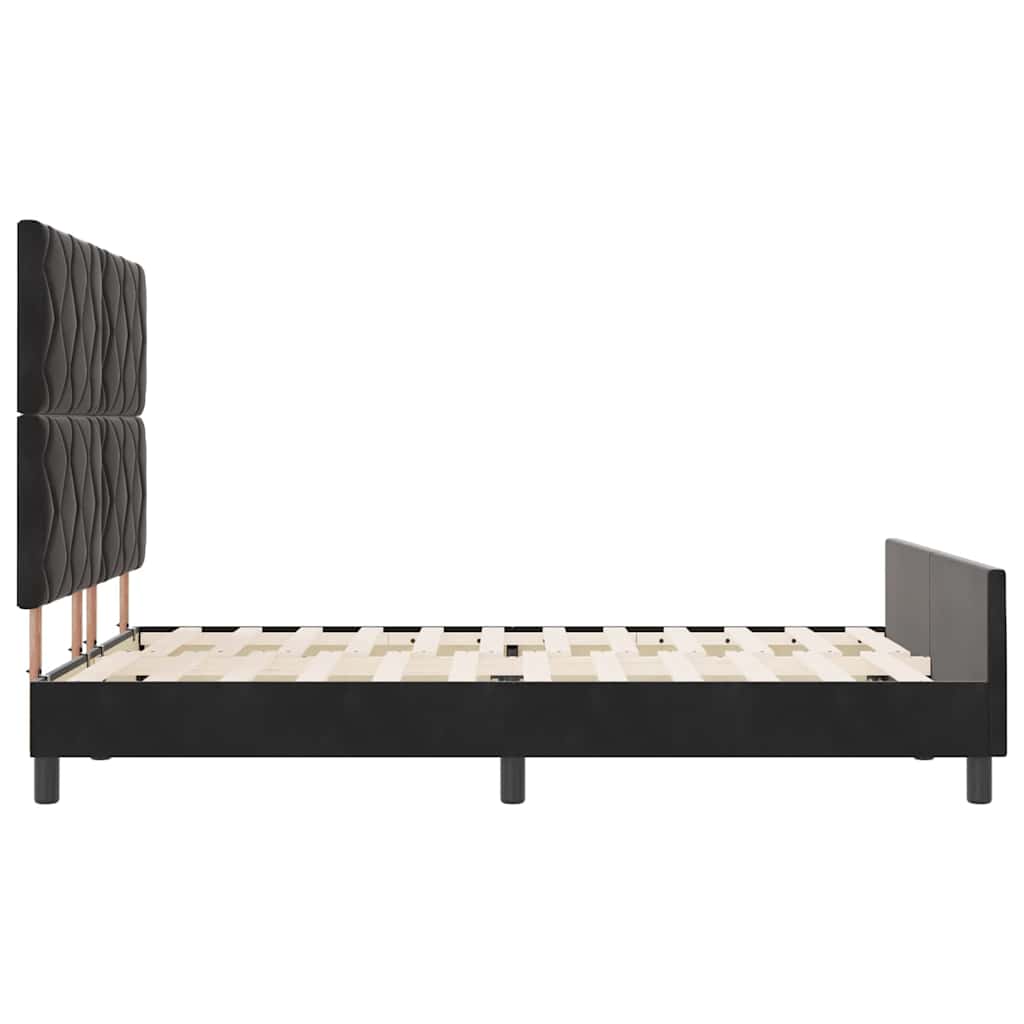 Κρεβάτι με ελατήρια με κεφαλάρι Μαύρο 160 x 200 cm Βελούδο - Pakobazaar