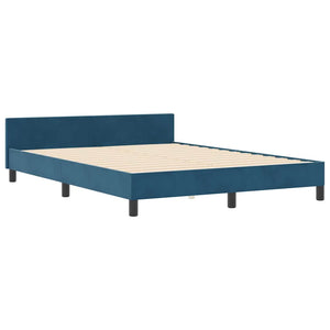 Κρεβάτι με ελατήρια Σκούρο Μπλε 160 x 200 cm Βελούδο