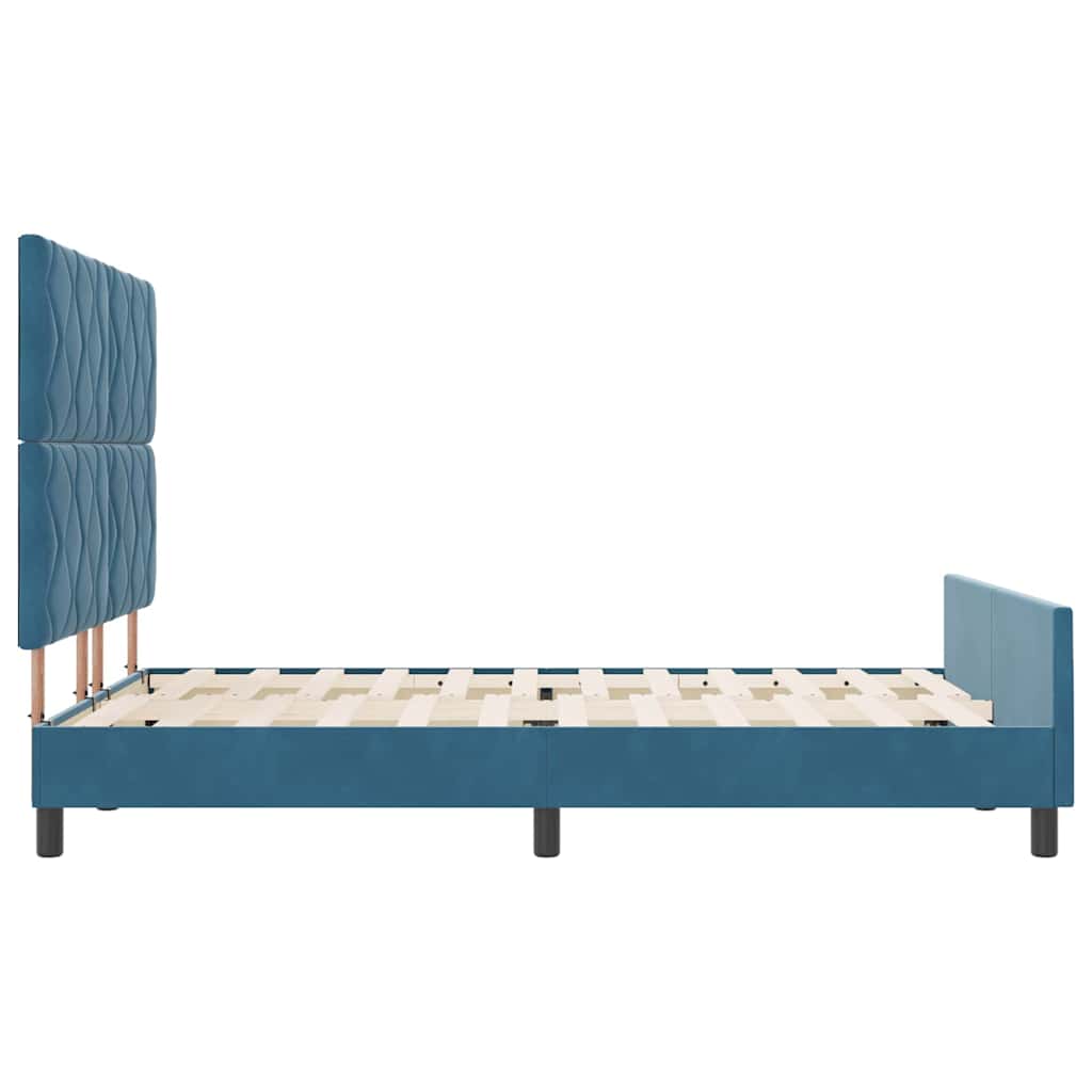 Κρεβάτι με ελατήρια Σκούρο Μπλε 160 x 200 cm Βελούδο