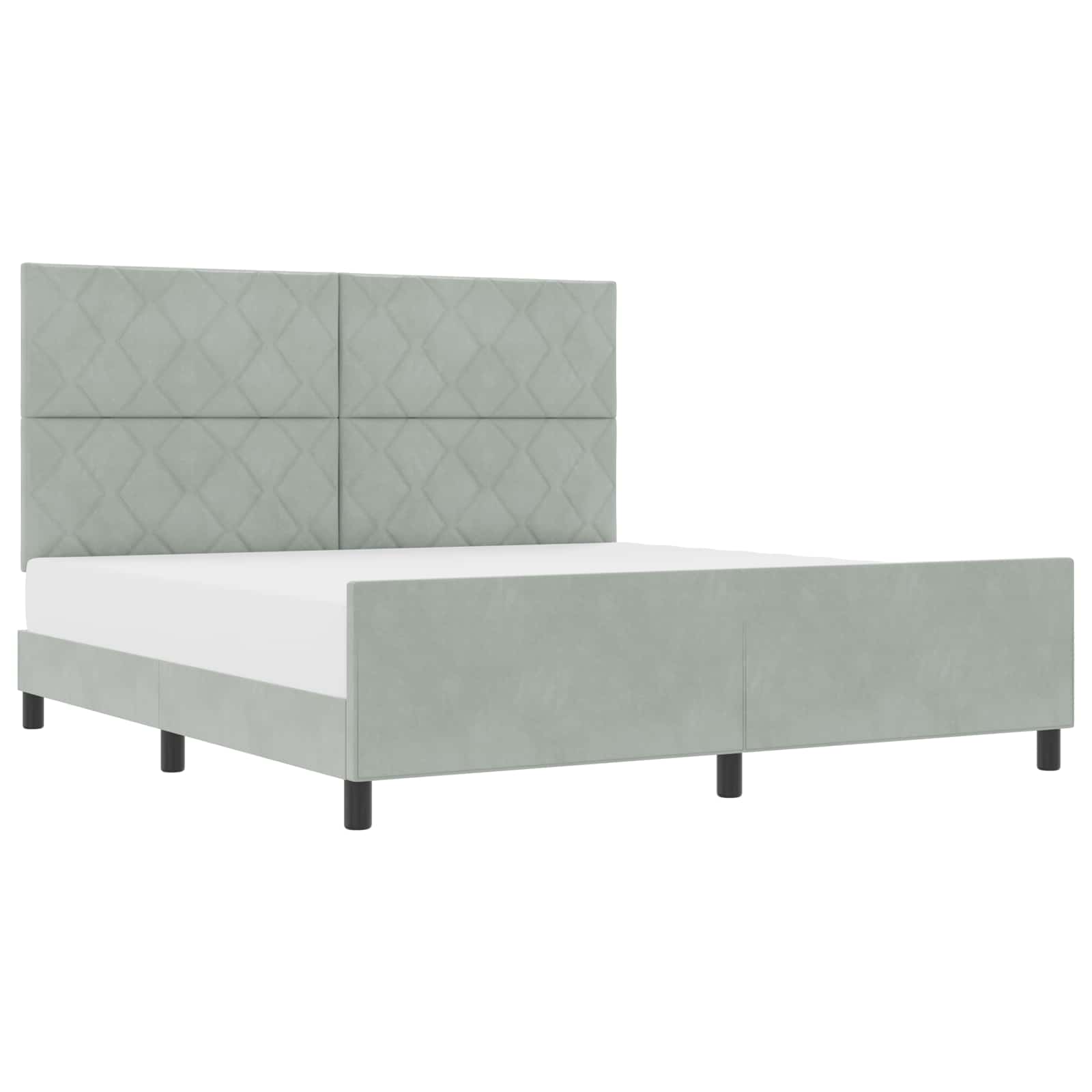 Κρεβάτι με ελατήρια Ανοιχτό γκρι 180 x 200 cm Βελούδο - Pakobazaar
