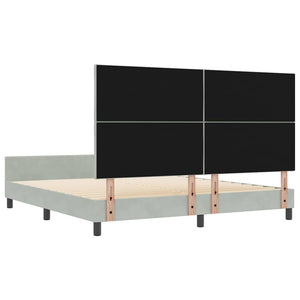 Κρεβάτι με ελατήρια Ανοιχτό γκρι 180 x 200 cm Βελούδο - Pakobazaar