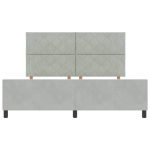 Κρεβάτι με ελατήρια Ανοιχτό γκρι 180 x 200 cm Βελούδο - Pakobazaar