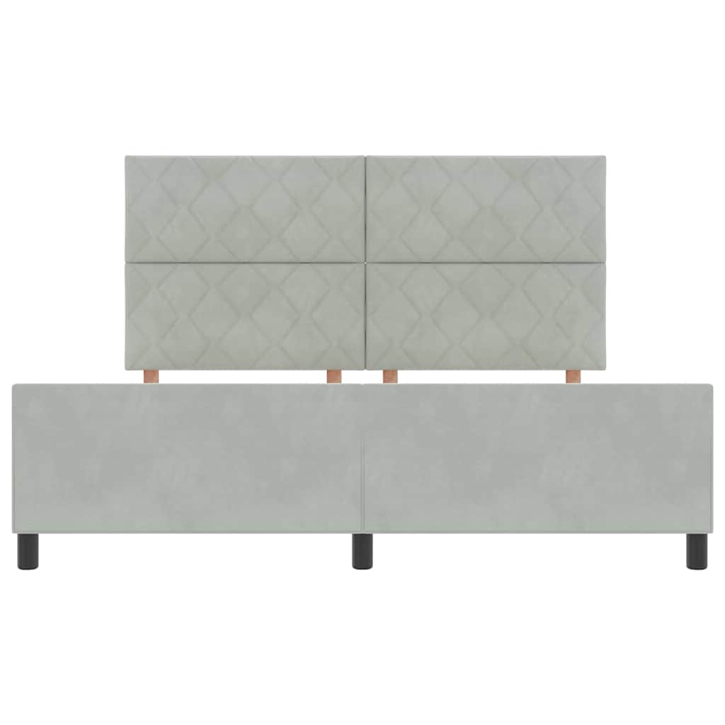 Κρεβάτι με ελατήρια Ανοιχτό γκρι 180 x 200 cm Βελούδο - Pakobazaar