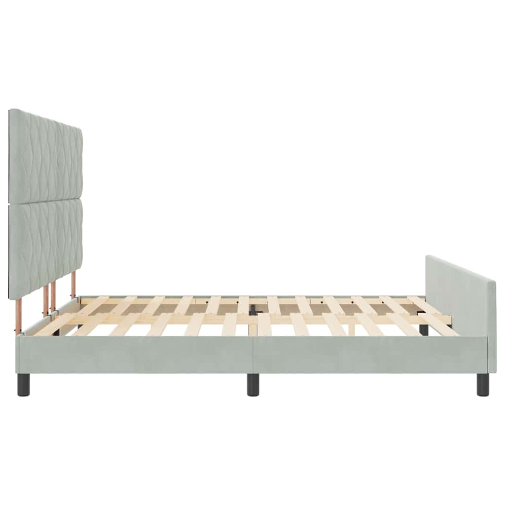 Κρεβάτι με ελατήρια Ανοιχτό γκρι 180 x 200 cm Βελούδο - Pakobazaar