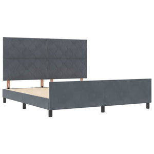 Κρεβάτι με ελατήρια Σκούρο γκρι 180 x 200 cm Βελούδο - Pakobazaar