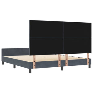 Κρεβάτι με ελατήρια Σκούρο γκρι 180 x 200 cm Βελούδο - Pakobazaar