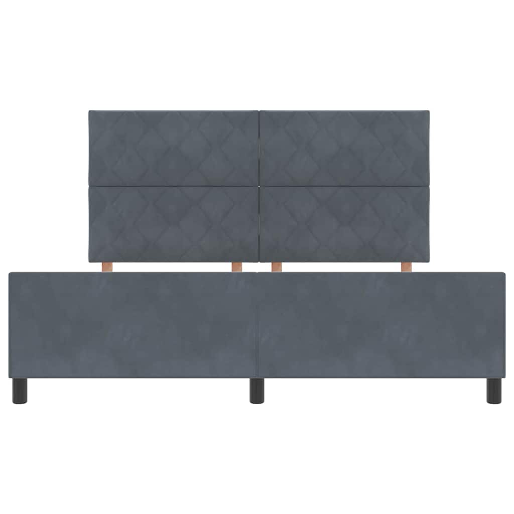 Κρεβάτι με ελατήρια Σκούρο γκρι 180 x 200 cm Βελούδο - Pakobazaar