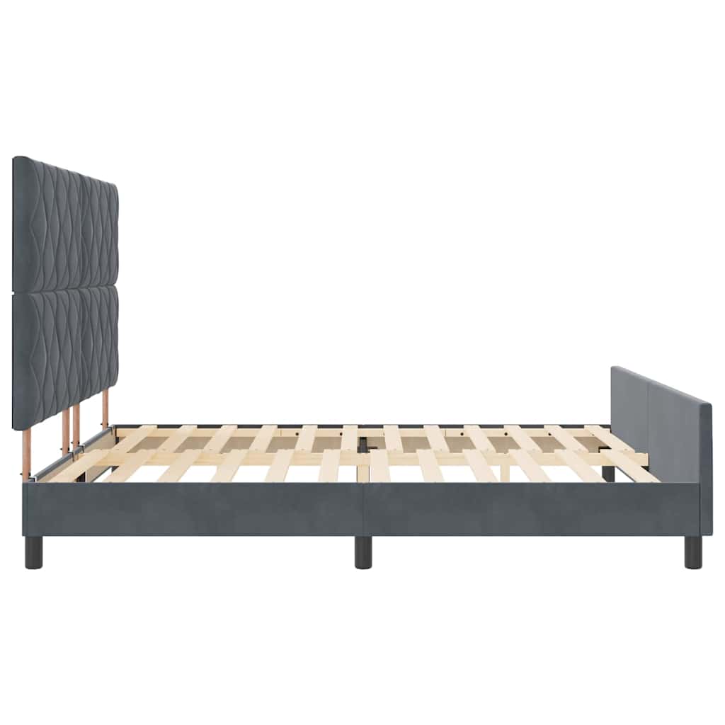 Κρεβάτι με ελατήρια Σκούρο γκρι 180 x 200 cm Βελούδο - Pakobazaar