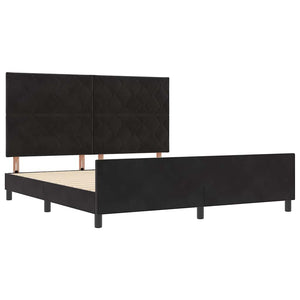 Κρεβάτι με ελατήρια με κεφαλάρι Μαύρο 180 x 200 cm Βελούδο - Pakobazaar