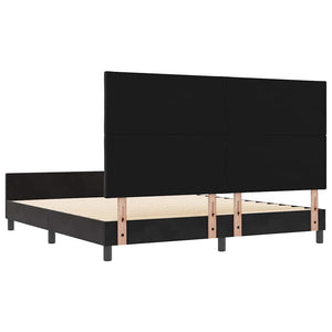 Κρεβάτι με ελατήρια με κεφαλάρι Μαύρο 180 x 200 cm Βελούδο - Pakobazaar