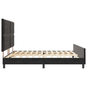 Κρεβάτι με ελατήρια με κεφαλάρι Μαύρο 180 x 200 cm Βελούδο - Pakobazaar