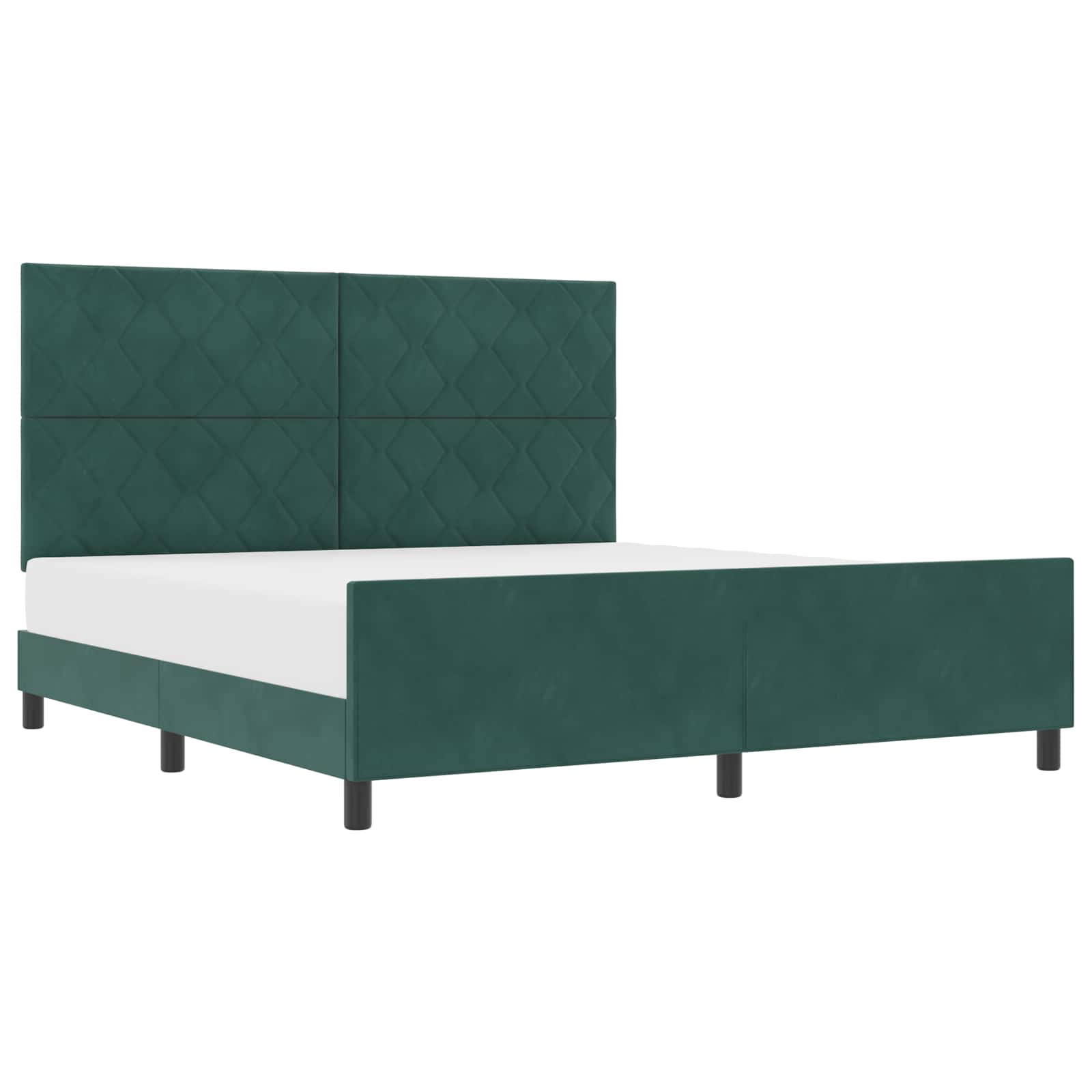 Κρεβάτι με ελατήρια Σκούρο Πράσινο 180 x 200 cm Βελούδο - Pakobazaar